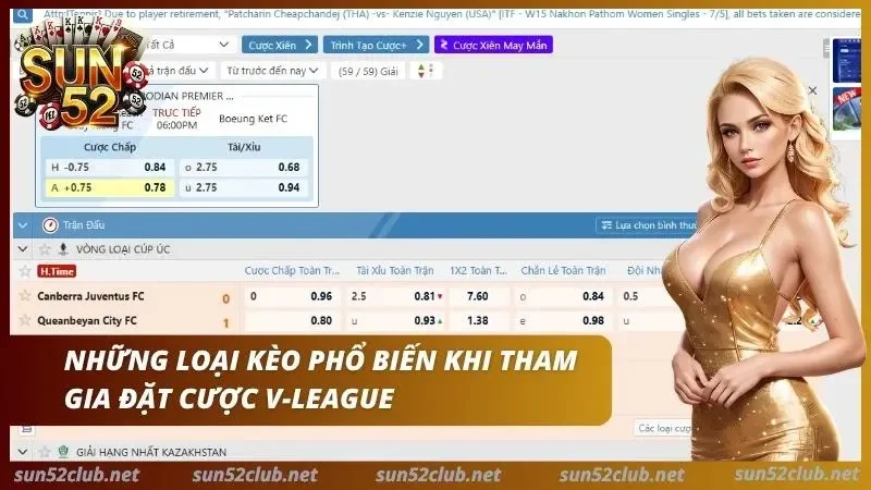 Cược V-League Sun52 - Lịch & Tỷ Lệ Kèo Bóng Đá Việt Nam 3 Đa dạng các hình thức cược V-League giúp tối ưu hóa lợi nhuận
