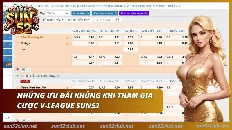 Cược V-League Sun52 - Lịch & Tỷ Lệ Kèo Bóng Đá Việt Nam 4 Vô vàn quà tặng giá trị khi soi kèo bóng đá Việt Nam