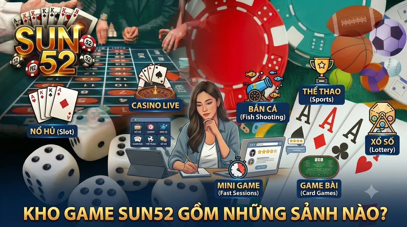 SUN52 ⭐️ Game Bài Đổi Thưởng Top 1 VN, Đăng Ký Nhận 99$ Mới Nhất 40 Các sảnh game chính trên trang chủ Sun52